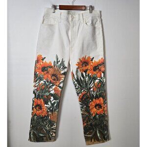 MOTHER Women's Size 33 High Waisted Rider Ankle Jeans in Water for Flowers Print